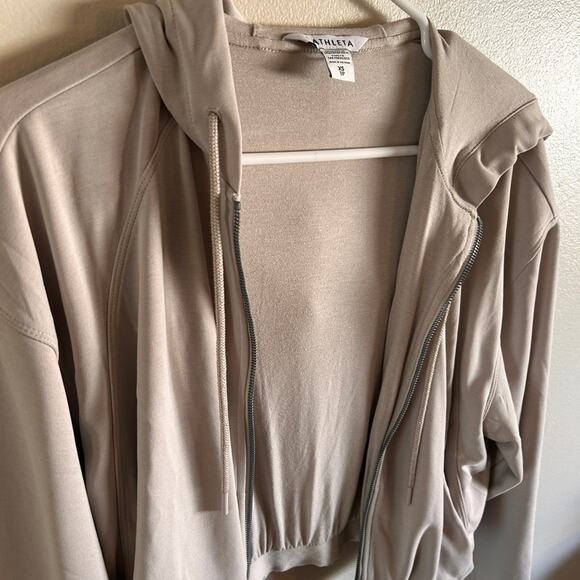 Athleta Seasoft Bubble Hem Full Zip – Cream – Size X-Small - Picture 3 of 9